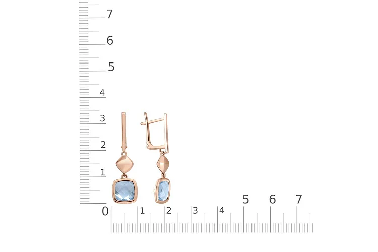 Серьги из красного золота с 2 топазами sky