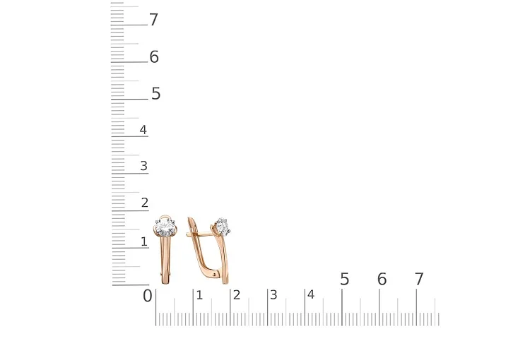 Серьги из красного золота с 2 муассанитами
