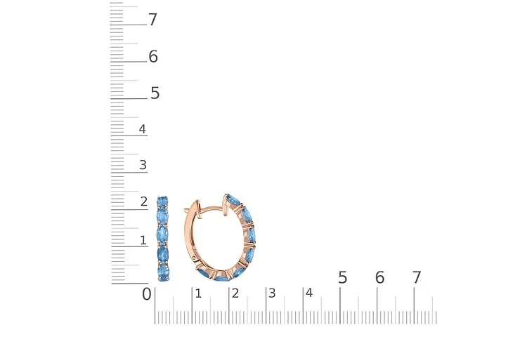 Серьги из красного золота с 14 топазами swiss