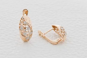 Серьги из красного золота без вставок