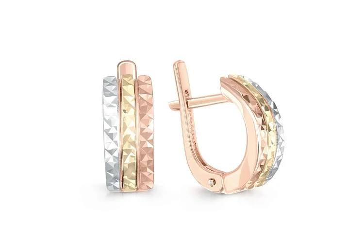 Серьги из красного золота без вставок