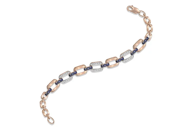 Браслет из красного золота с 24 сапфирами и 36 бриллиантами