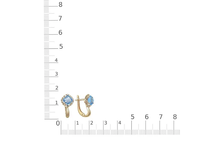 Серьги из жёлтого золота с 2 топазами swiss