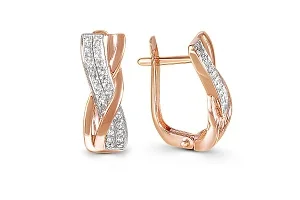 Серьги из красного золота с 50 бриллиантами