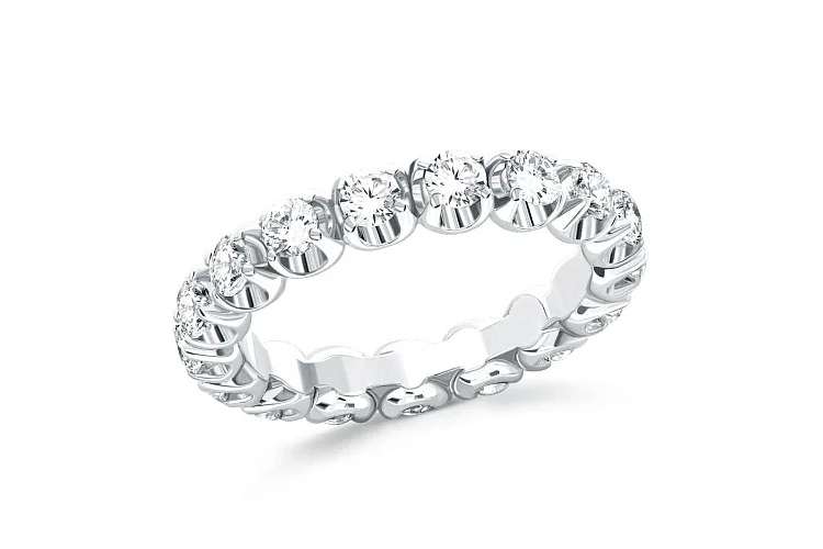 Кольцо Дорожка из белого золота с 19 выращенными бриллиантами