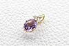 Подвеска Цветок из жёлтого золота с аметистом