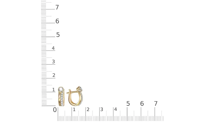 Серьги из жёлтого золота с 16 бриллиантами