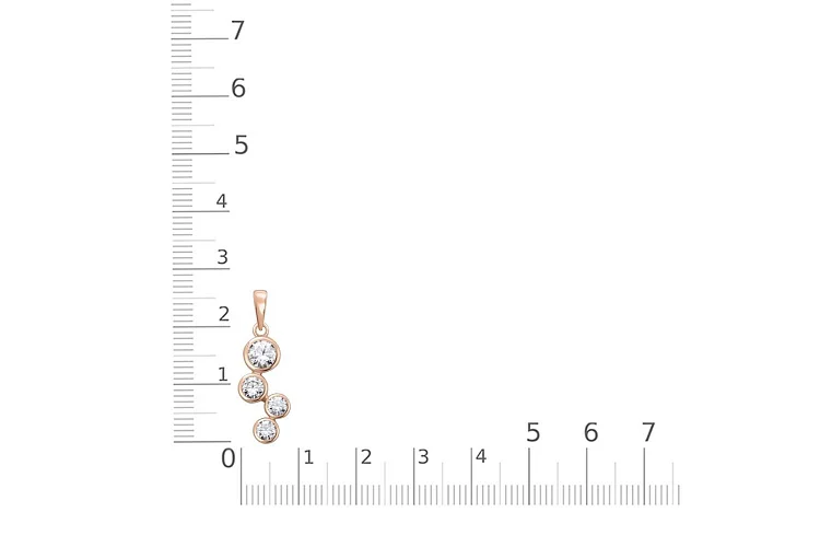 Подвеска из красного золота с 4 муассанитами