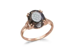 Кольцо из красного золота с раухтопазом и 14 бриллиантами