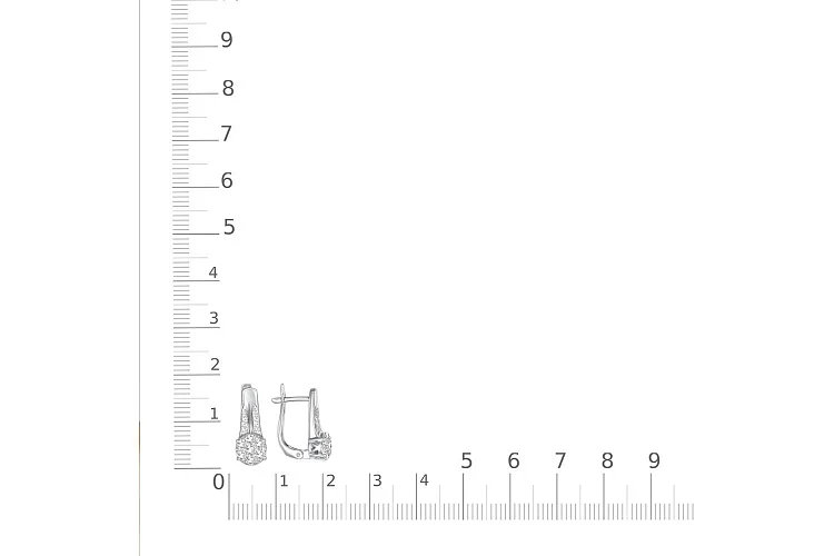 Серьги из белого золота с 26 фианитами