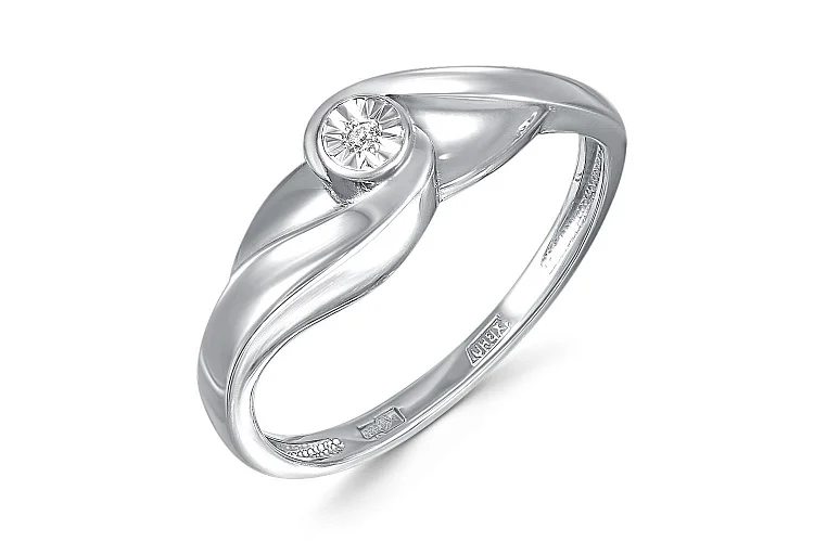 Кольцо из белого золота с бриллиантом