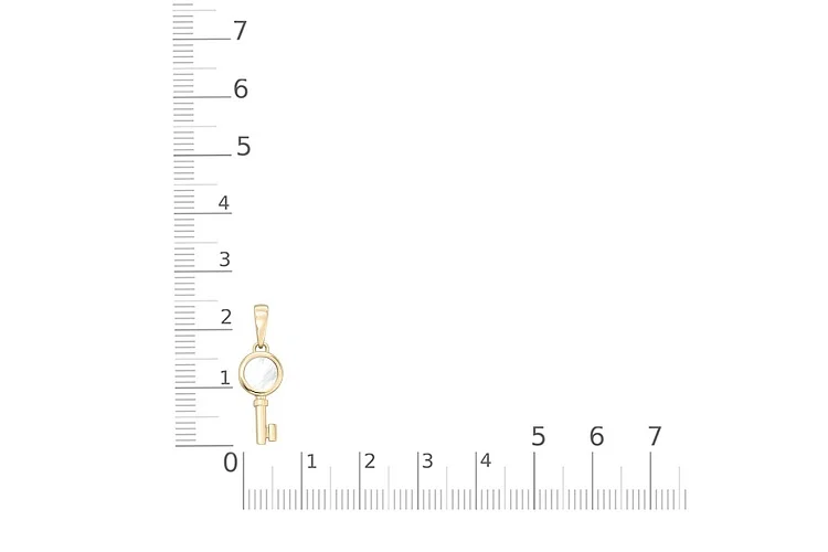 Подвеска Ключик из жёлтого золота с перламутром