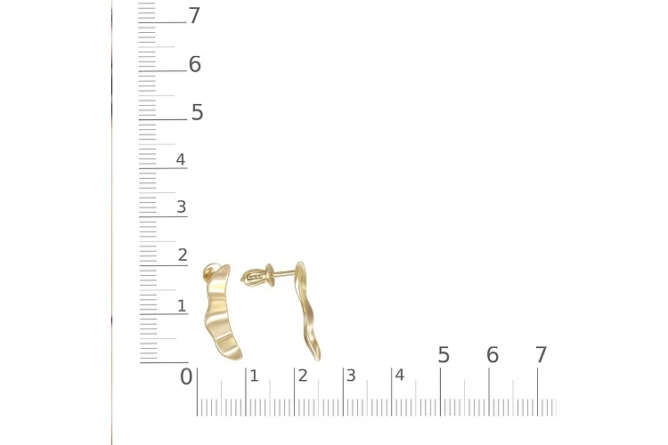 Серьги-пусеты из жёлтого золота без вставок