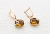Серьги из красного золота с 2 султанитами и 14 фианитами