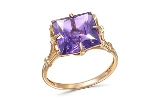 Кольцо из красного золота с ситаллом