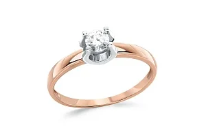 Кольцо из красного золота с выращенным бриллиантом