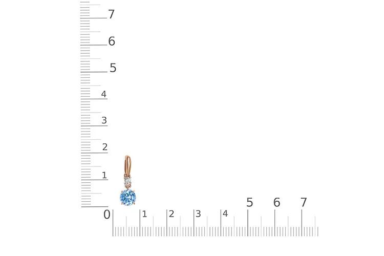 Подвеска из красного золота с топазом swiss и фианитом