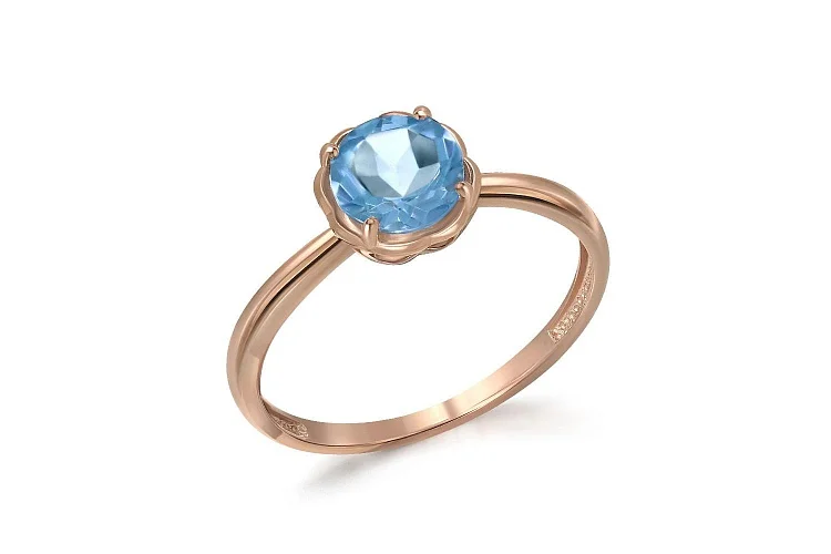 Кольцо из красного золота с топазом swiss