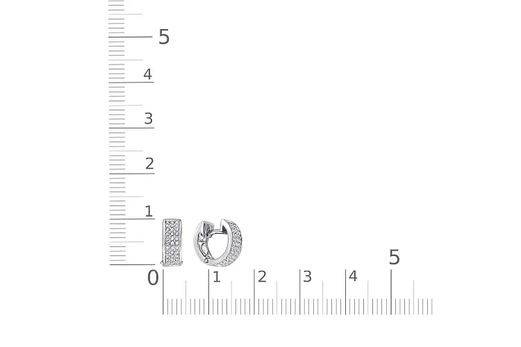 Серьги Дорожки из белого золота с 72 фианитами