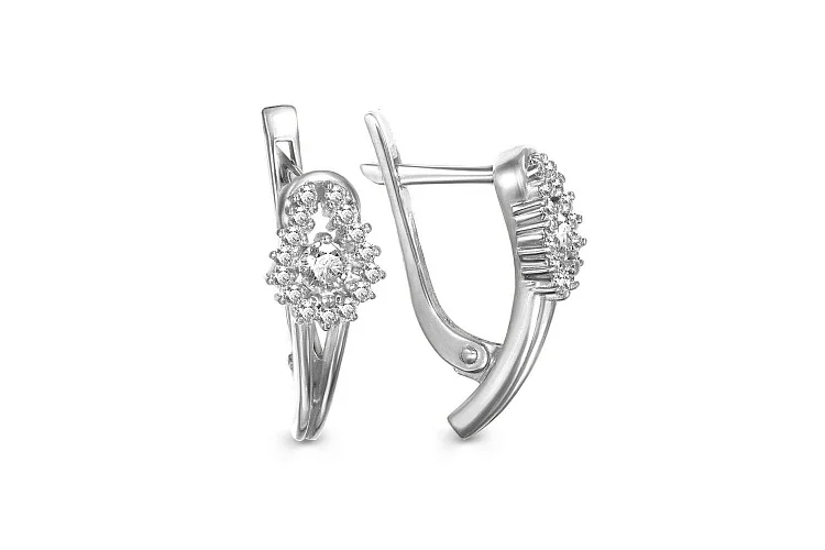 Серьги из белого золота с 32 бриллиантами