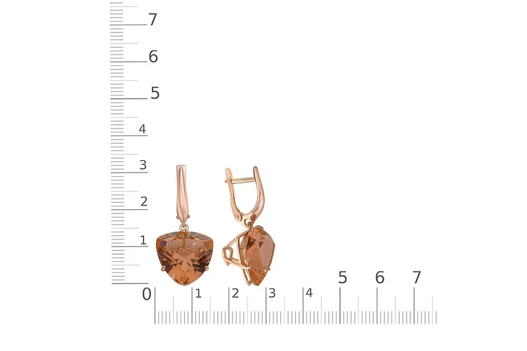 Серьги из красного золота с 2 наноситалами