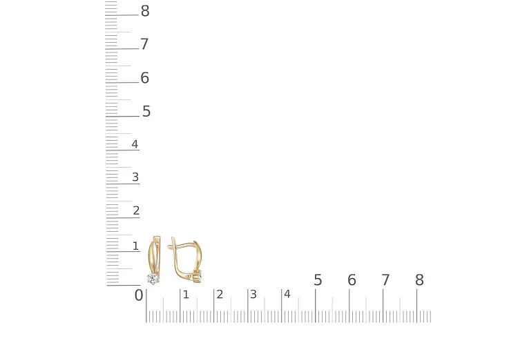 Серьги из жёлтого золота с 2 бриллиантами