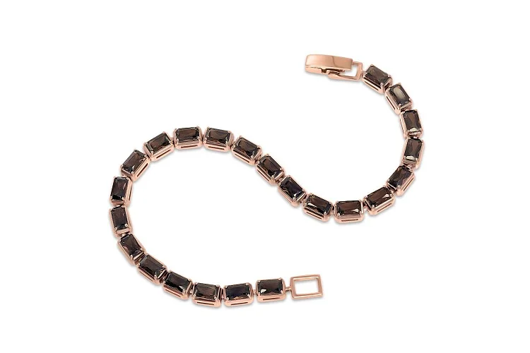 Браслет Дорожка из красного золота с 32 раухтопазами