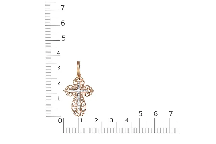 Крест из красного золота без вставок