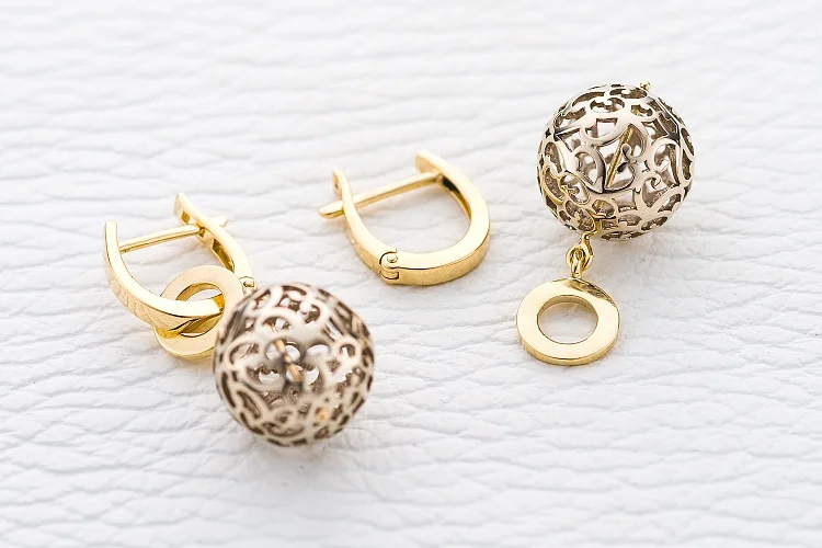 Основа серёг-трансформеров Шары из жёлтого золота без вставок