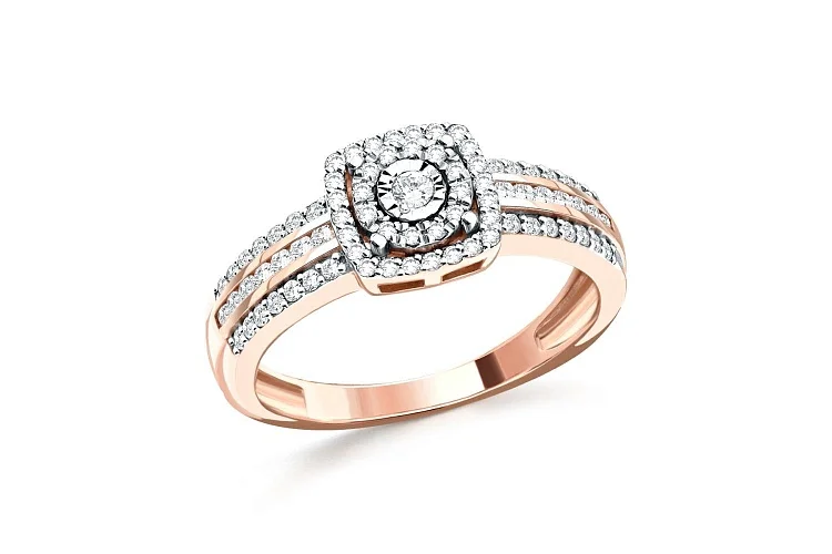 Кольцо из красного золота с 79 бриллиантами