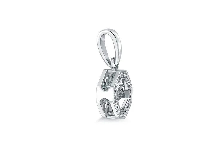 Подвеска из белого золота с 21 бриллиантами
