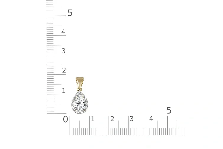 Подвеска из жёлтого золота с горным хрусталём