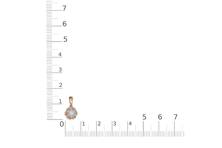 Подвеска Цветок из красного золота с бриллиантом