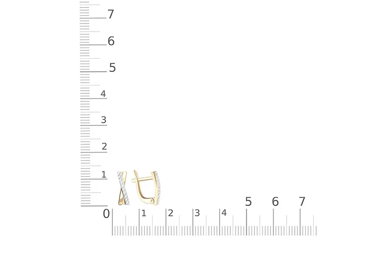 Серьги из жёлтого золота с 20 фианитами