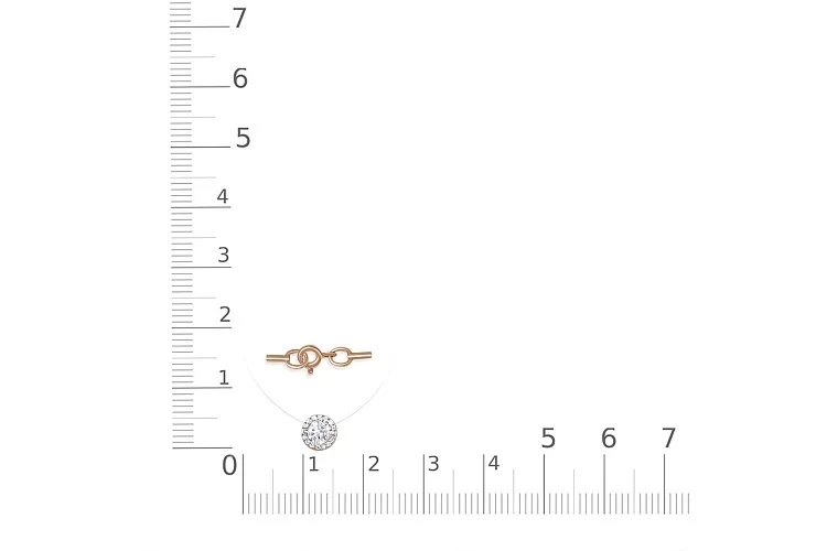 Колье из красного золота с 15 фианитами