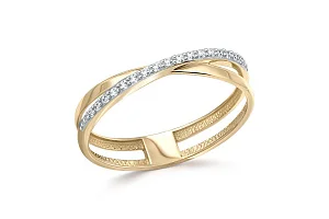 Кольцо Дорожка из жёлтого золота с 17 фианитами