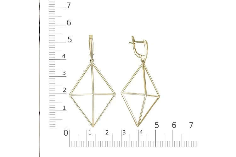 Серьги из жёлтого золота без вставок