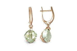 Серьги из красного золота с 2 аметистами