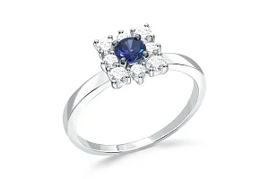 Кольцо из белого золота с 9 фианитами