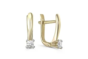 Серьги из жёлтого золота с 2 бриллиантами