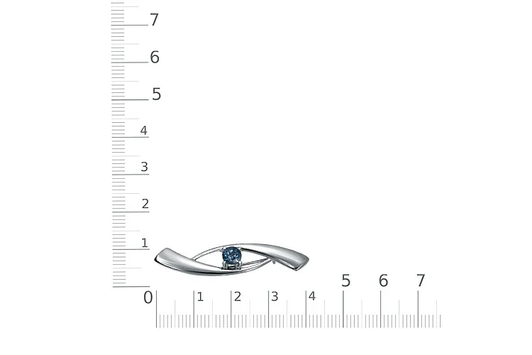 Брошь из белого золота с топазом лондон