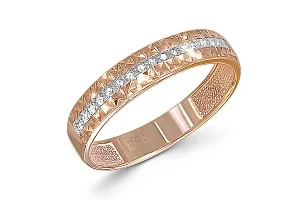 Кольцо Дорожка из красного золота с 17 фианитами