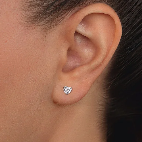 Серьги-пусеты из красного золота с 2 фианитами