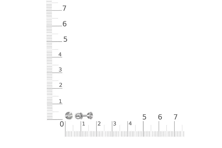 Серьги-пусеты из белого золота с 16 фианитами