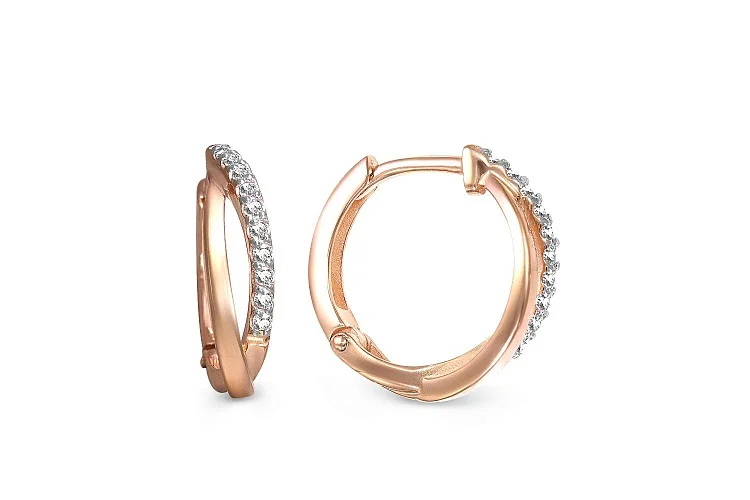 Серьги из красного золота с 20 бриллиантами