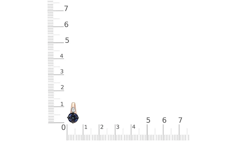 Подвеска из красного золота с 5 сапфирами и 3 бриллиантами