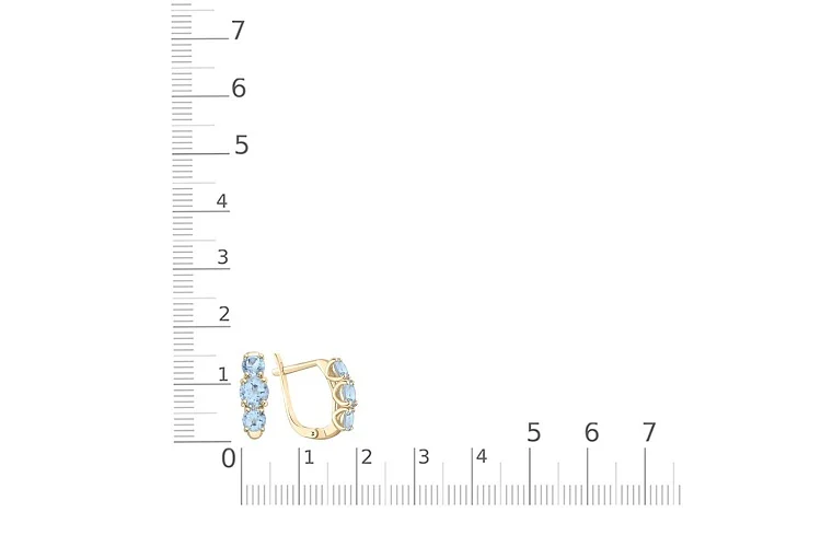Серьги из жёлтого золота с 6 топазами sky