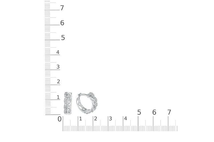 Серьги из белого золота с 24 фианитами