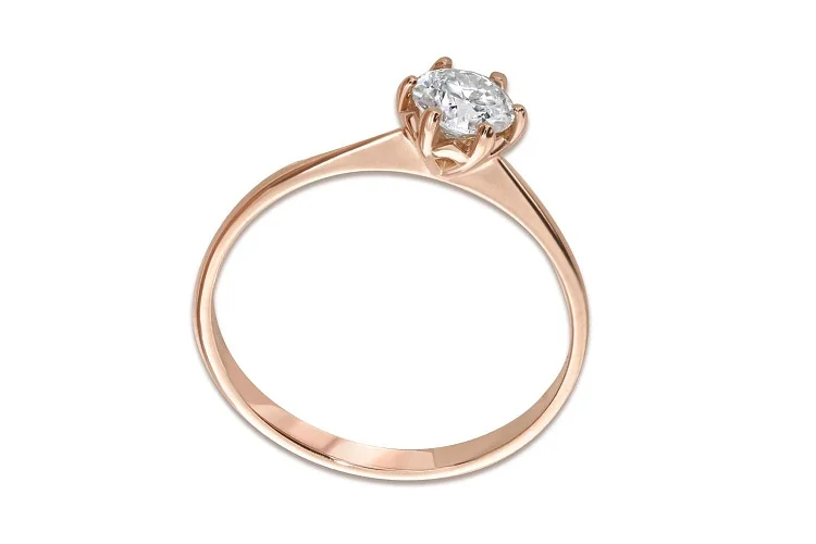 Кольцо из красного золота с муассанитом