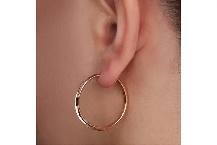 Серьги-конго из красного золота без вставок